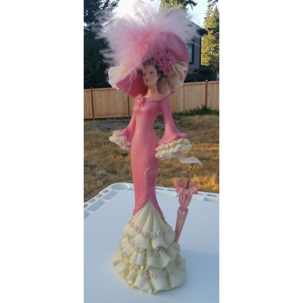 Thomas Kinkade "A Vision of Hope" Victorian Lady in Pink Dress Figurine Numbered